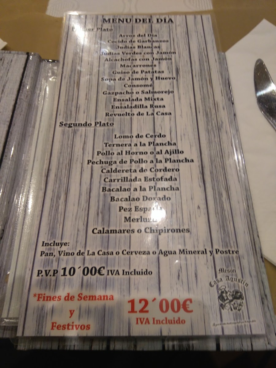 Menu Restaurante Casa Agustín-8